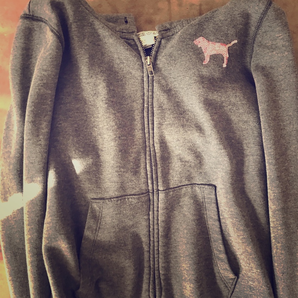 Victoria secret pink jacket with sequins on back